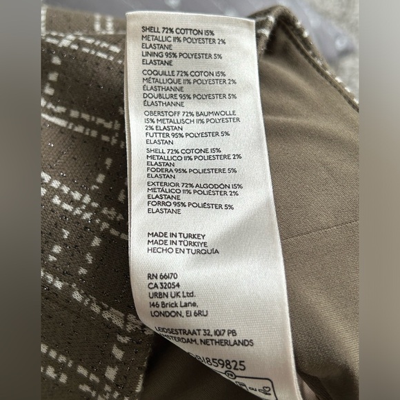 Maeve Anthropologie Strapless Corset Bustier Top Olive Gray White Metallic Sz M - Picture 8 of 10